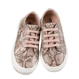 New Superga Boy’s‎ Pink Animal print Leather Low Tops size 9.5
